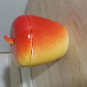 vintage hazel atlas milk glass apple sugar / jam contauner